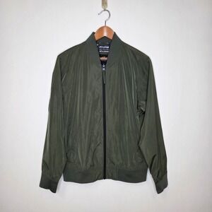 Hollister Olive Green Bomber Jacket Men's Lightweight Zip Up Athletic